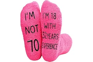 NHEMEYLP 70th Birthday Gifts for Women, Funny Fluffy Socks 70th Birthday Gift Socks for 70 Year Old Woman Unique Mum Grandma Auntie Friend