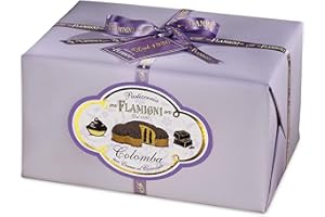 FLAMIGNI Colomba de Pâques Rempli de Crème au Chocolat Noir 950g, Dessert Artisanal, Recouvert de Chocolat Noir Extra pur et de Grains de Chocolat Noir, Made in Italy