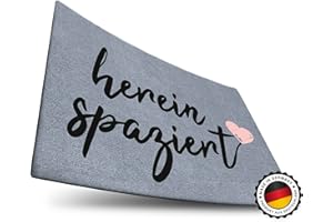 ‎ELBFUCHS ElbFuchs® Fußmatte 50x70cm | HEREINSPAZIERT | Grau | Nachhaltige Fussmatte Innen- und Außen geeignet | Extra rutschfest und waschbar | Türmatte