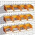 ELEAD Pegboard Bins Organizer Set 12-Pack - Durable Storage Tray for Screws, Nuts, Bolts, Hardware, Crafts, Accessories | Fits Standard Pegboards | 16 Labels for Garage Workshop Craft Room, ED70050