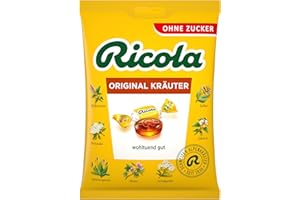 ‎RICOLA Ricola Original Herbs, 75 g Bag Original Swiss Herb Sweets with 13 Swiss Alpine Herbs, Sugar-Free, 1 x 75 g, Vegan