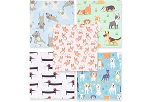 Lens-Aid Chiffon de Nettoyage en Microfibre au Design Chic : pour Appareil Photo, Objectif, écran et comme Chiffon de Nettoyage pour Lunettes (Chiffon en Microfibre 20x20 cm) | Lot de 5 Chiens