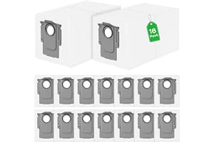 16 stycken dammpåsar för Roborock Qrevo, stor kapacitet dammsugarpåsar | Pro/QV 35A/Saros 10R/Qrevo Maste/Qrevo Edge/Qrevo Curv/Q Revo/Qrevo S/Qrevo Slim/S8 MaxV Ultra, ersättningstillbehör