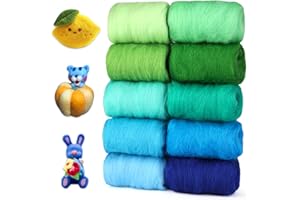 DEUDY 10 Colori da 15 Grammi Lana per Infeltrimento, Set di Lana di Pecora, Lana per infeltrimento, Lana per Infeltrire per infeltrimento Forniture Artigianali Fai-da-Te Principianti (Primavera)