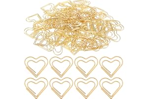TEAAHA 100 szt. zszywek w kształcie serca, duże złoto, zszywki w kształcie serca, na wesele, pocztówkę, do szkoły, biura