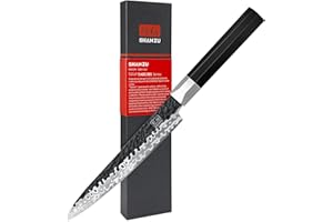 SHAN ZU Couteau Universel Forgé à la Main - Chef 15 cm, 7 Couches Japonais Tranchant en Acier 9Cr18MOV, Professionnel Gyuto avec Manche G10 - TAKUMI Series
