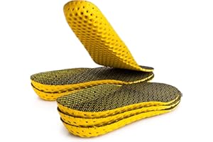 SULPO 3 pary amortyzujących wkładek do butów - przeciwpotne - na bolące stopy - z miękkiej pianki EVA - piankowe wkładki sportowe do biegania trekkingu - do pracy - do obuwia roboczego - rozmiar 45-48