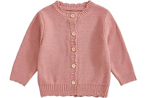Himllauen Infant Baby Girl Boy Solid Cardigan Toddler Long Sleeve Button Closure Warm Winter Sweater Newborn Girl Autumn Tops Clothes for Girls Boys