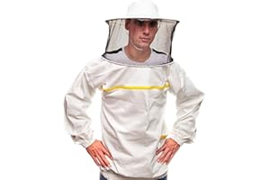 BEEART Abbigliamento apicoltura di qualità Bee Art. Costume da apicoltore con polsino elastico e cappello tondo. Giacca per apicoltore. Tuta da apicoltore professionale che respinge le api e gli insetti 3XL