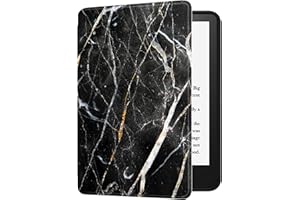 HUASIRU Obraz Etui ochronne Nowy Kindle (2022) z 6-calowym wyświetlaczem 300 ppi (11. generacja, nr modelu C2V2L3) Case Cover, marmurowy czarny