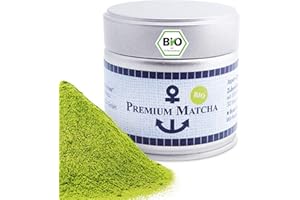 ‎SYLTER TEEKONTOR Premium Bio Matcha aus Japan, Ceremonial Grade, Pestizidfrei, Pulver extrafein in der 30 g Dose, mild intensive Grünteenote, geeignet für Latte, Smoothie, Zeremonielle Qualität