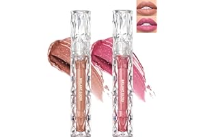 LESTPOLA Rouge à Lèvres Pailleté Nude Rose-2Pcs Très Pigmenté Lip Color Lip Gloss, Rouges à Lèvres Longue Tenue Brillant, Waterproof, Not-stick Cup Liquide Mat Lipstick, Maquillage Cadeaux pour Femmes-07+08