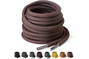 Yusimu Round Strong Boot Shoe Laces,Premium Heavy Duty 4.5mm Thick Bootlaces for Work, Hiking, Safety Boots,Includes Replacement Lace