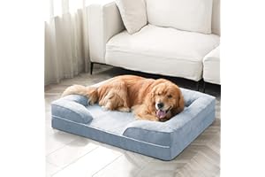 Uilkbyu Orthopedic Dog Beds for Extra Large Dogs, Memory Foam Dog Beds XL Dog Bed Washable with Removable Cover & Nonskid Bottom, 112x86x17cm