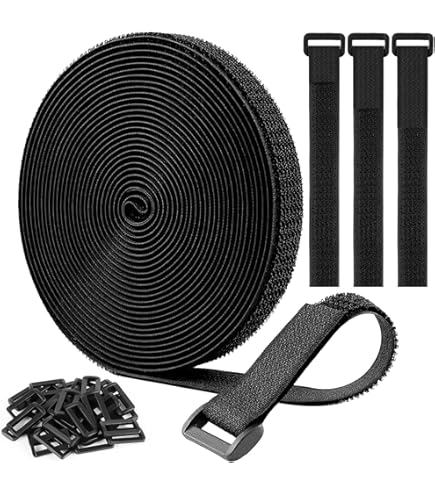 Confezione Da 50 Fascette Fermacavi Nere Con Velcro E Gancio E Passante Per L Organizzazione Della Gestione Dei Cavi 97103461 - Foto 10