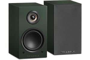 Triangle - Enceintes Actives LN01A - Enceintes Bibliothèque Bluetooth avec Amplificateur 2 x 50W - Audio HD - Entrées Phono/Platine Optique & Sortie Caisson -165 x 291 x 225 mm– Vert Anglais (Paire)