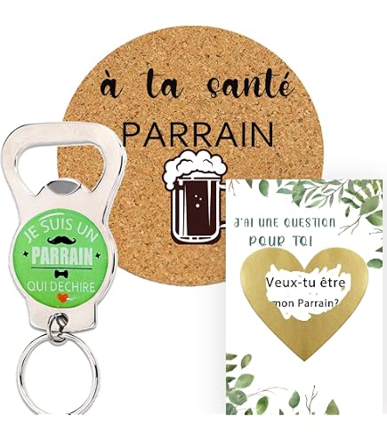 Ouvre-bouteille Gravé "A La Tienne Parrain" - Cadeau Personnalisé Pour Parrain - Bois Et Inox