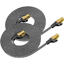 ARISKEEN Cat 8 Cable Ethernet 7M, Cat8 Tressé Plat Haut Débit (40Gbps