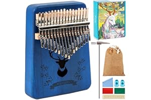 ILOGIC Kalimba - Juego de instrumentos musicales africanos (17 teclas) Calimba Marimba Instrument Calimba Instrumento Musical ideal para principiantes y niños, piano (azul)