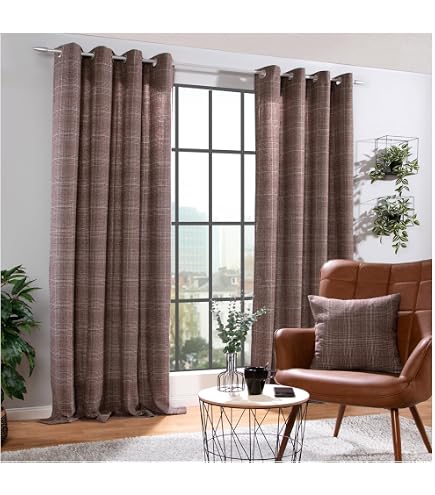 Schottische Karierte Vorhänge – Extra Lang, 132x274 Cm/Panel, Halbverdunkelnd, Baumwoll-Polyester, Ösen