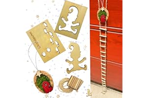 Oizemori Wichtel Zubehör, Wichtel Schablone, Strickleiter, Leiter, Streiche – Handgefertigte Dekoration für kreative Wichtel Ideen im Advent, Wichtel Zubehör Weihnachten Set
