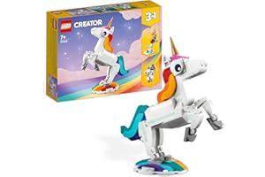 LEGO Creator 3in1 Magical Unicorn Toy - Animal Figure Transforms into a Seahorse or Peacock - Creative Gift for 7+ Year Old Girls & Boys - 31140