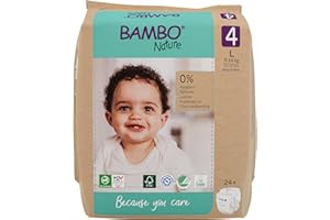 ‎BAMBO NATURE Bambo Nature Baby Windeln Größe 4 (7-14kg) - 24 St Premium Diapers mit verbesserter Auslaufsicherheit | Ultimativer Komfort & Freiheit für aktive Kinder | Dermatologisch getestete Nappies
