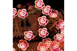 Eledreme lichterkette kirschblüten deko, cherry blossom lichterkette rosa 2m 20 led lichterkette innen batterie, lichterkette frühling deko blüten für Festival, Party, Valentinstag Hochzeit