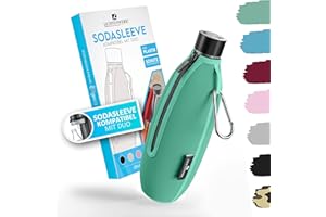 LICHTENWERK® Funda premium compatible con botella de plástico SodaStream Duo, extra de refrigeración, funda de neopreno para botellas de plástico, accesorio ideal para viajes