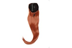 WIG ME UP - Postiche queue de cheval/natte volumineuse lisse tombante mini-pince-papillon élastique env. 60 cm rouge cuivré WK06-350