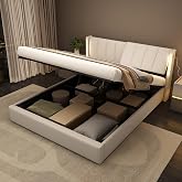 Oslghy Cama Tapizada de 180x200 cm, Cama Doble con LED e Interfaz USB, Bed Matrimonio con Espacio de Almacenamiento Hidr&aacute;ulic