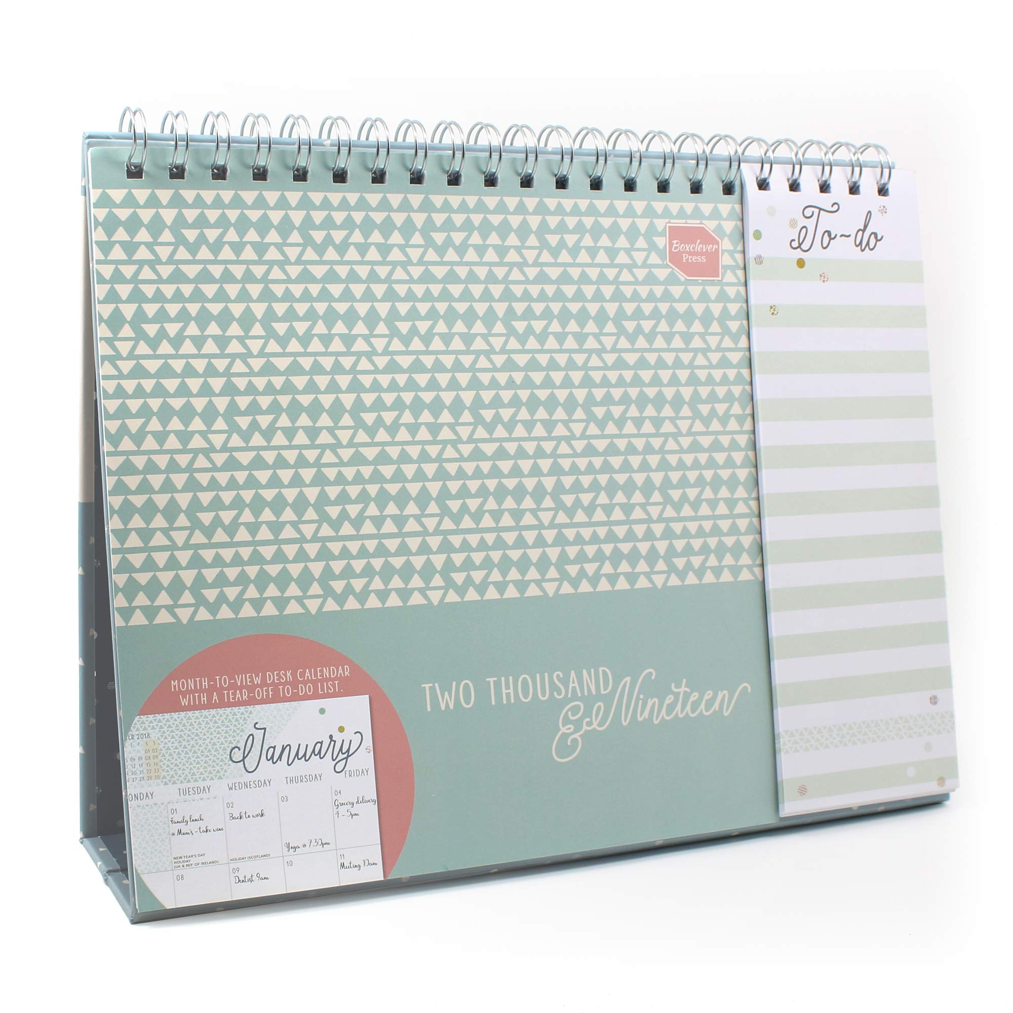 Boxclever Press Calendario Da Tavolo 2019 Everyday Vista Mensile Va Da Gennaio A Dicembre 19 Calendario Da Scrivania 2019 Con Lista Separata Delle