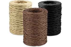 Sweelov 3 x 100 m drut papierowy, naturalny sznurek papierowy, drut żelazny do majsterkowania, florystyki, papier/drut żelazny do samodzielnego wykonania bukietu ślubnego, do pakowania bukietu