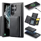 Coverzone Samsung Galaxy S23 ile uyumlu Deri Kılıf Magsa ile uyumlu Wallet 2 in 1 &Ccedil;ıkarabilir Kart Tutucu Mıktanıslı Stand ol