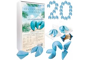 D&D FUN COOKIES Biscotti cinesi della fortuna blu 20 pezzi, biglietti della fortuna, biscotti blu, biscotti di ringraziamento, per regali, per ospiti, per feste