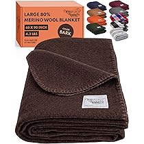 Woolly Mammoth Woolen Co. Coperta da campeggio extra large in lana