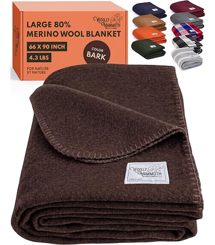 Woolly Mammoth Woolen Company Merino Wool Travel Blanket - 66 x 90