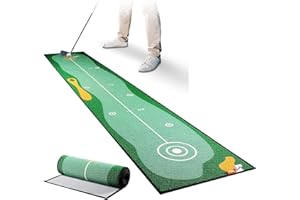 QDRECLOD Golf Puttingmatte 0.5 * 3M, Professionelles Golf Putting Green Matte, Golf Simulation Gras Trainingsmatte für Chipping Pitching, mit 5CM Abnehmbarem Hangboden, für Drinnen, Innenhof im Freien