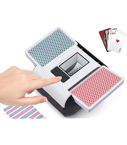 HJCMikee Automatischer Kartenmischer - Elektrischer Kartenschüttler Für 1-4 Decks