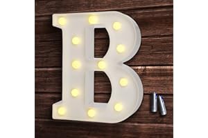 ‎BEMECE bemece LED Buchstabe Lichter Alphabet, LED Brief Licht, Led dekoration für Geburtstag Party Hochzeit & Urlaub Haus Bar - Buchstabe B