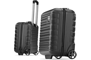 Travely Walizka kabinowa z poliwęglanu, odpowiednia do Ryanair, walizka podręczna, Czarny, Handgepäck - 40x30x20cm, XS - 40 x 30 x 20 cm