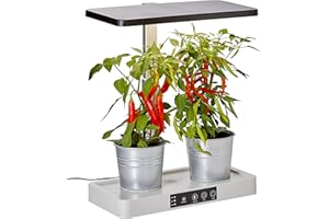 ‎NORTHPOINT Northpoint Smarte LED Pflanzenleuchte Kräutergarten Hydroponik Innengarten Gewächslampe 20W 1600 Lumen 6 Setzlinge Höhenverstellbar Wasserstandsanzeige Timer