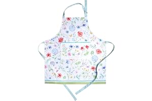 Maison d' Hermine Apron 100% Cotton Easter Apron with an Adjustable Neck & Hidden Center Pocket, Spring/Summer(70 cm x 85 cm)