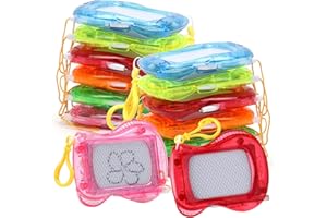 Yuragim Mini Pizarras Mágicas para Niños, Pizarra Magnética Infantil, 12 Pizarras de Dibujo Pequeñas con Llavero para Niños, Fiesta de Cumpleaños, Aula, Doodle Board para educación, Bolsas de Regalo