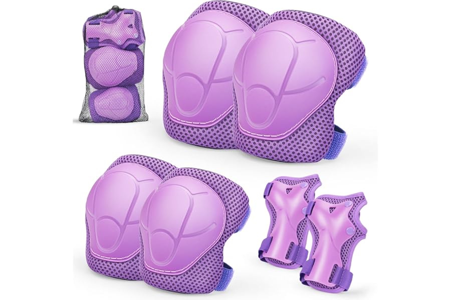Kids Knee And Elbow Pads ,6pcs Wrist Guard Knee And Elbow Pads for Children, Kids Sports Protective Gear Set With Mesh Bag for Skateboard, Roller Skating, Biking, And Outdoor Multi-Sports