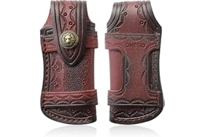 Omesio Fodero per Coltello Tascabile, Fodero per Coltello Pieghevole Da 7-11 Cm (< 4 Inch), Fodero per Coltello in Pelle, Fodero Orizzontale per Cintura