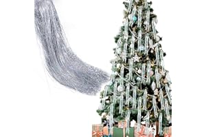 SilverChry 10000 Pezzi Tinsel Icicles di Natale Decorazioni, Ghirlanda di Orpelli Natalizi, Decorazione per l'Abete, Tinsel Appendere Albero Natalizia,per Festival, Feste e Palchi (Plata-10000)