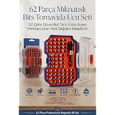 Transformacion 62 Par&ccedil;a Profesyonel Mıknatıslı Bits Tornavida Ucu Seti S2 &Ccedil;elik G&uuml;venlikli Torx Yıldız Alyen Matkap U&ccedil;ları Hı
