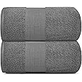 Resort Collection Cotton Bath Sheet Towels, 35x70, 2-Pack, Grey