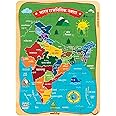 Webby Wooden Educational Learning India Political Map Puzzle Board for Kids (Hindi)